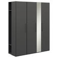 KLEIDERSCHRANK in Graphitfarben - Anthrazit/Graphitfarben, Design, Glas/Holzwerkstoff (177,6/213,6/59,3cm) - Cantus