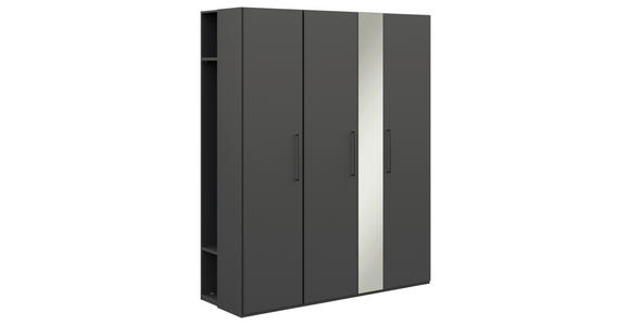 KLEIDERSCHRANK in Graphitfarben - Anthrazit/Graphitfarben, Design, Glas/Holzwerkstoff (177,6/213,6/59,3cm) - Cantus