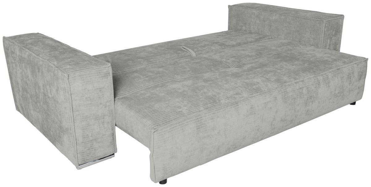 BIGSOFA Flachgewebe Naturfarben  - Chromfarben/Naturfarben, KONVENTIONELL, Textil/Metall (256/68/122cm) - Carryhome