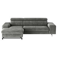 ECKSOFA Grau Chenille  - Schwarz/Grau, Textil/Metall (165/267cm) - MID.YOU
