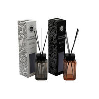 DIFUZÉR  - jantarové barvy/tmavě šedá, Basics, dřevo/sklo (6.6/6.8/28.5cm)