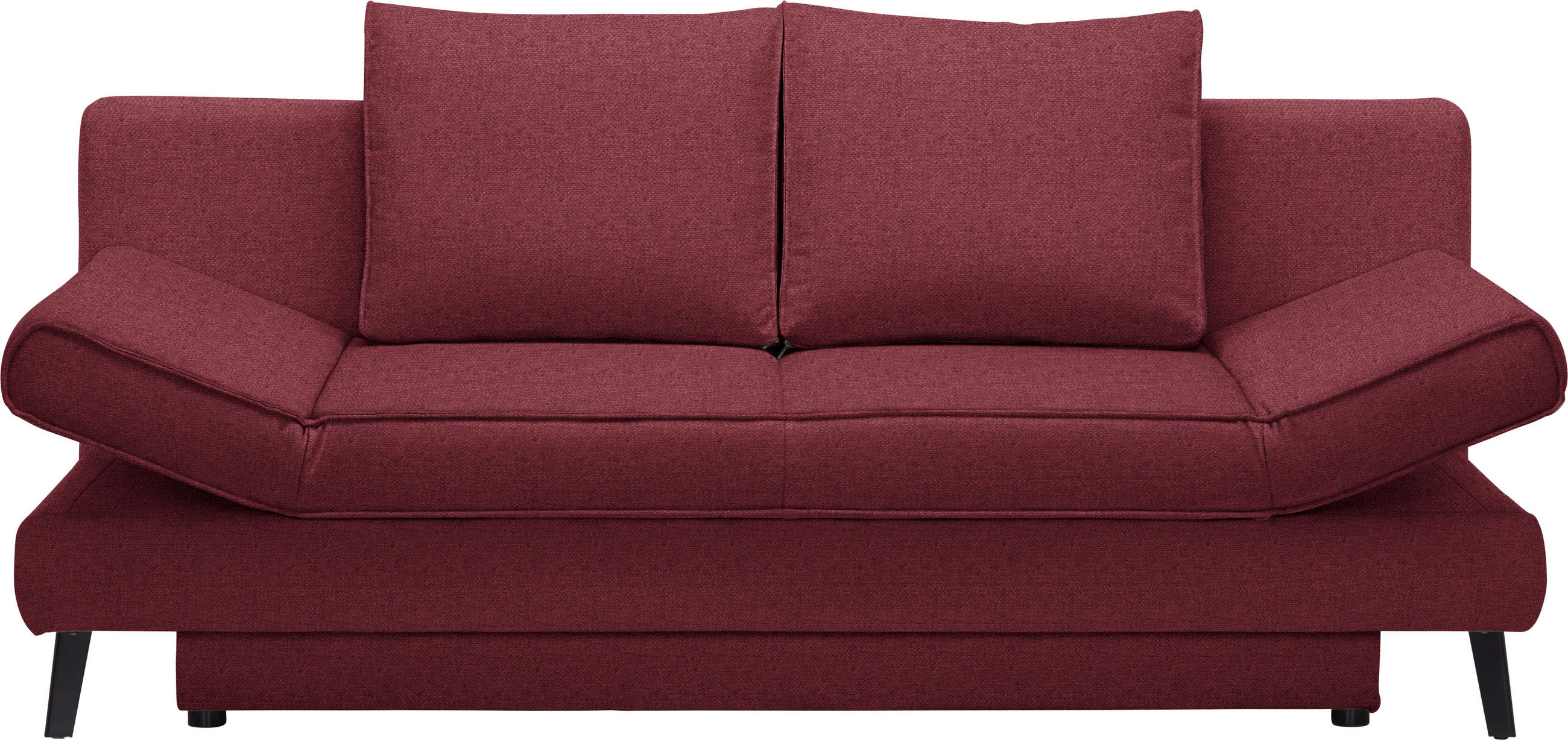 SCHLAFSOFA Weinrot  - Weinrot/Schwarz, Design, Textil/Metall (200/85/90cm) - Novel