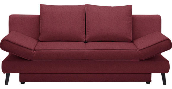 SCHLAFSOFA Weinrot - Weinrot/Schwarz, Design, Textil/Metall (200/85/90cm) - Novel