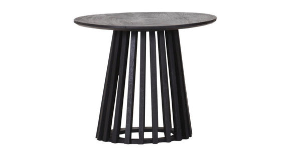 BEISTELLTISCH 45/45/40 cm Mangoholz massiv Schwarz rund - Schwarz, LIFESTYLE, Holz (45/45/40cm) - Landscape