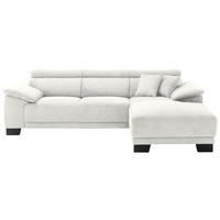 ECKSOFA in Cord Weiß  270/174 cm  - Schwarz/Weiß, Design, Holz/Textil (270/174cm) - Pure Home Lifestyle