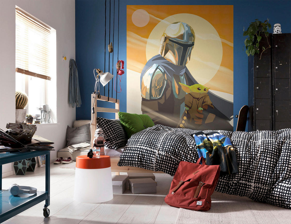 FOTOTAPETE THE MANDALORIAN  - Multicolor/Orange, Design, Textil (200/250cm) - Star Wars