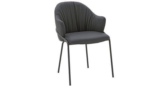 ARMLEHNSTUHL  Lederauswahl, Stoffauswahl, Gestellauswahl  Echtleder  - Anthrazit, Design, Leder (55/84/55cm) - Belluti