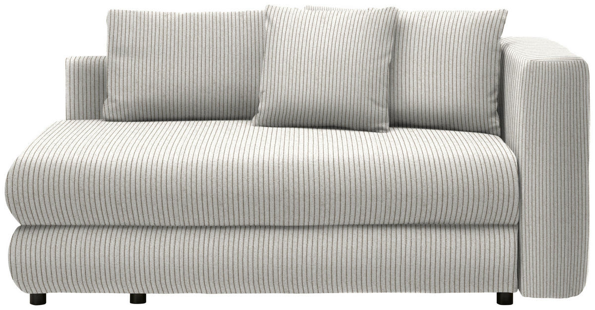 RÉCAMIERE in Cord Weiss  - Weiss/Schwarz, Design, Kunststoff/Textil (171/71-88/93cm) - Cantus
