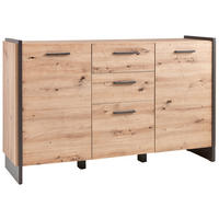 SIDEBOARD  in 141,8/86,1/41,3 cm  - Eiche Artisan/Grau, Design, Holzwerkstoff/Kunststoff (141,8/86,1/41,3cm) - Hom`in