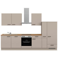 KÜCHENBLOCK Easytouch 330 cm  in Eichefarben, Sandfarben  - Sandfarben/Eichefarben, MODERN, Holzwerkstoff/Metall (330cm) - Nobilia