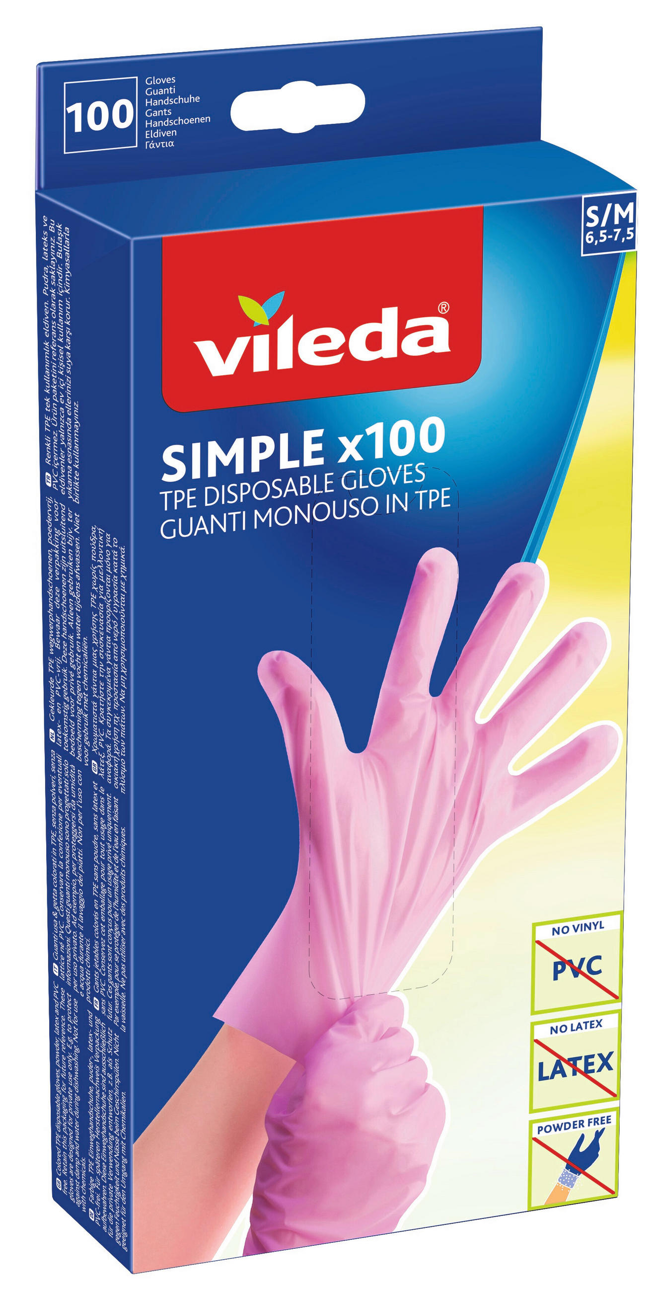 RUKAVICE NA ÚKLID - růžová, Basics, plast (30/23.5/12cm) - Vileda
