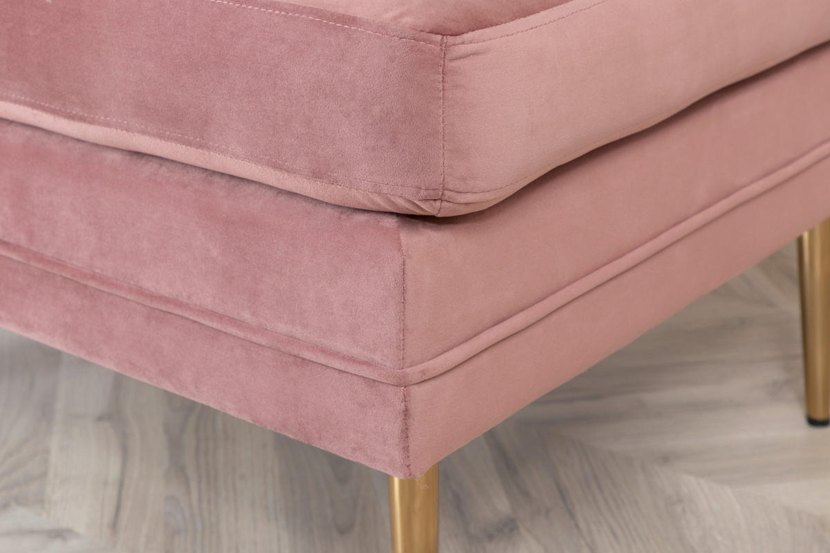 HOCKER Goldfarben, Pink  - Pink/Goldfarben, Design, Kunststoff/Textil (90/49/70cm) - Livetastic