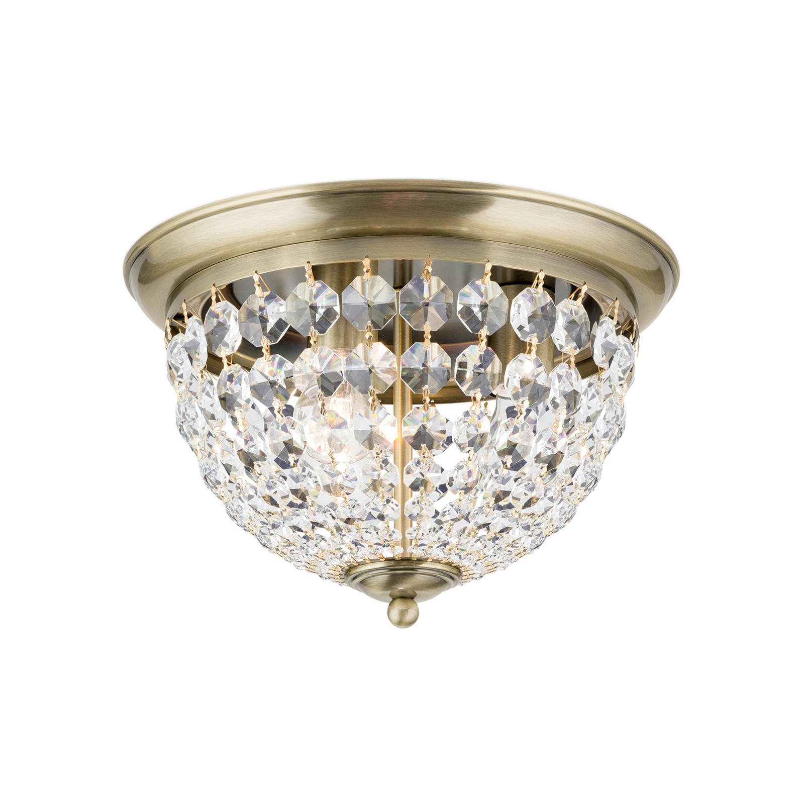 KRISTALL-DECKENLEUCHTE Plafond 35/24 cm   - Goldfarben, LIFESTYLE, Glas/Metall (35/24cm)