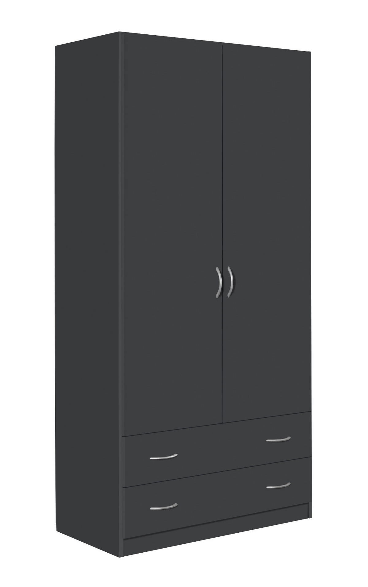 DREHTÜRENSCHRANK in Grau  - Silberfarben/Grau, Design, Holzwerkstoff/Metall (91/197/54cm) - Boxxx