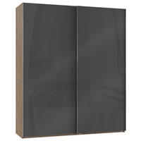GARDEROB MED SKJUTDÖRRAR 200/236/65 cm 2-dörrar - grå/ekfärgad, Modern, trämaterial (200/236/65cm) - MID.YOU