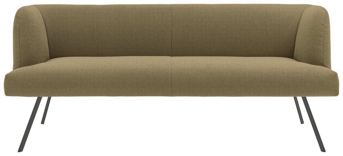 SITZBANK in Metall, Textil Anthrazit, Waldgrün  - Waldgrün/Anthrazit, Design, Textil/Metall (200/87/64cm) - Venjakob