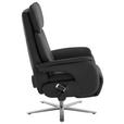 RELAXSESSEL in Leder Anthrazit  - Edelstahlfarben/Anthrazit, Design, Leder/Metall (70/124/85cm) - Cantus