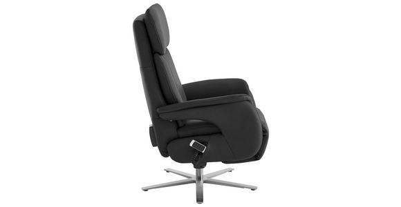 RELAXSESSEL in Leder Anthrazit - Edelstahlfarben/Anthrazit, Design, Leder/Metall (70/124/85cm) - Cantus