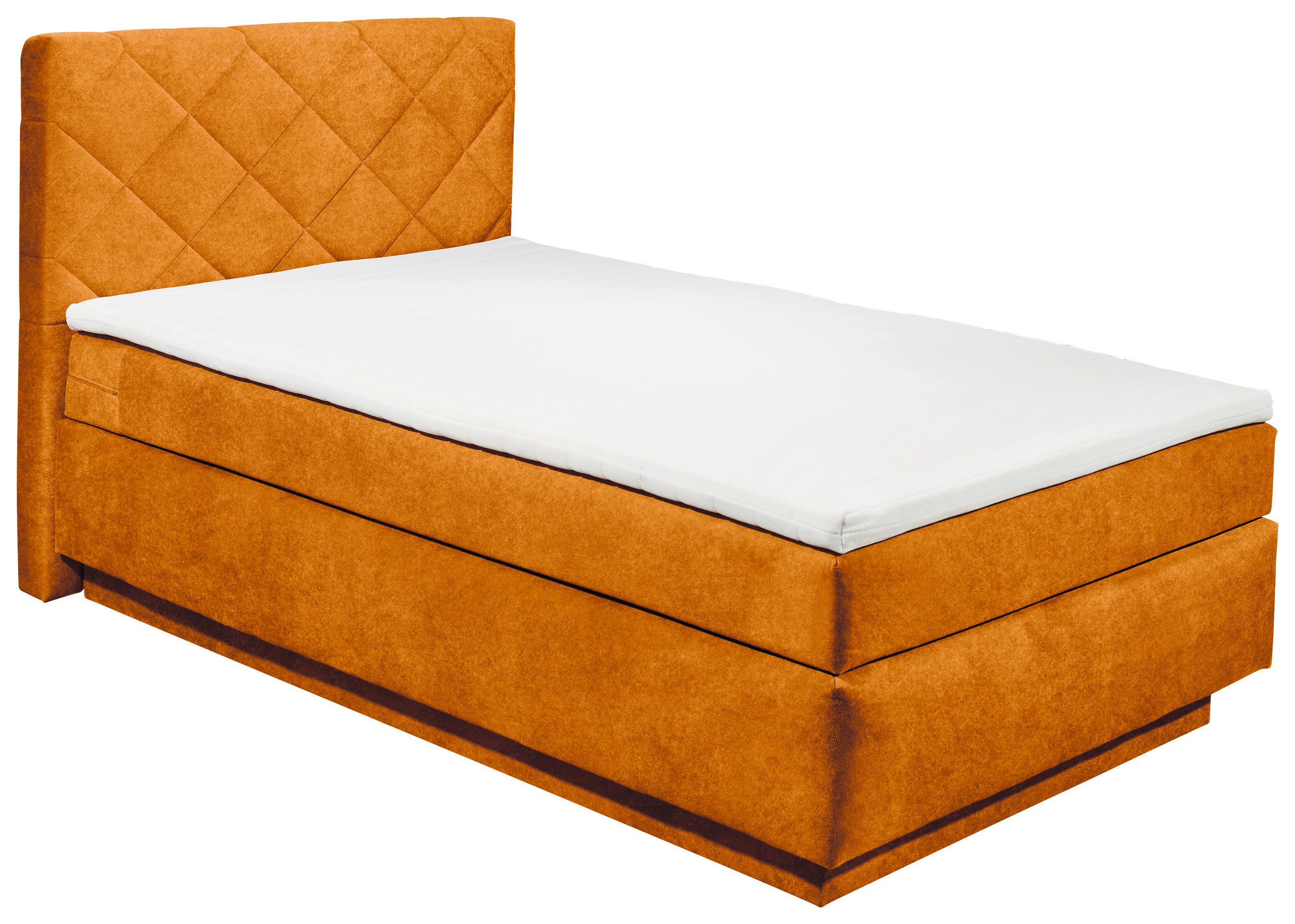 BOXSPRINGBETT 140/200 cm  in Cognac  - Cognac/Schwarz, Konventionell, Kunststoff/Textil (140/200cm) - Xora