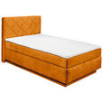 BOXSPRINGBETT 140/200 cm  in Cognac  - Cognac/Schwarz, KONVENTIONELL, Kunststoff/Textil (140/200cm) - Xora