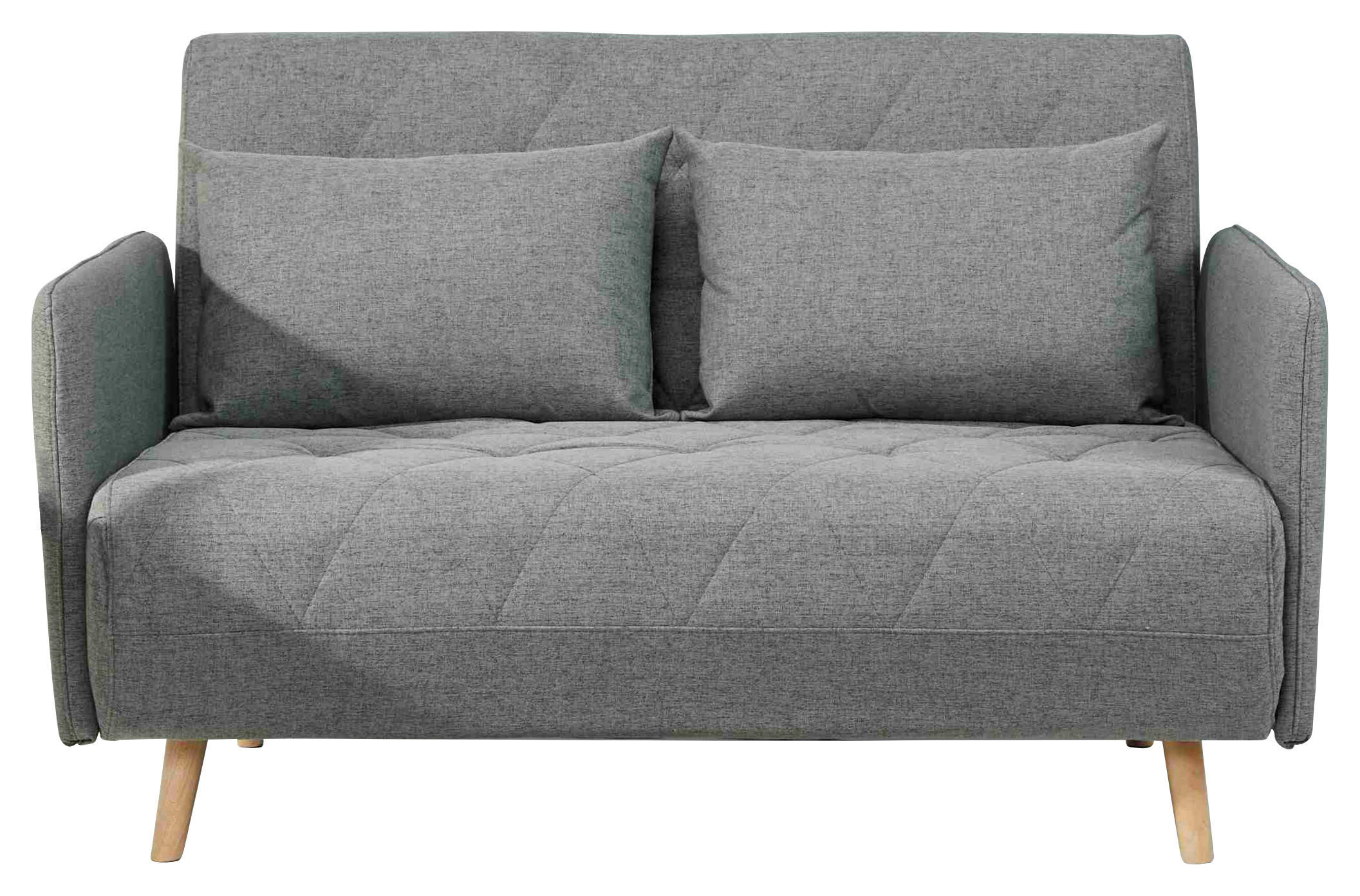 CANAPEA EXTENSIBILĂ textil gri  - culoare lemn stejar/gri, Lifestyle, lemn/textil (132/81/90cm) - Carryhome