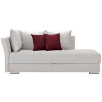 LIEGE Webstoff Weiß  - Chromfarben/Bordeaux, Design, Kunststoff/Textil (220/93/100cm) - Livetastic