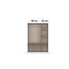 DREHTÜRENSCHRANK 3-türig Grau, Dunkelgrau  - Dunkelgrau/Alufarben, Basics, Holzwerkstoff/Kunststoff (136/197/54cm) - Xora