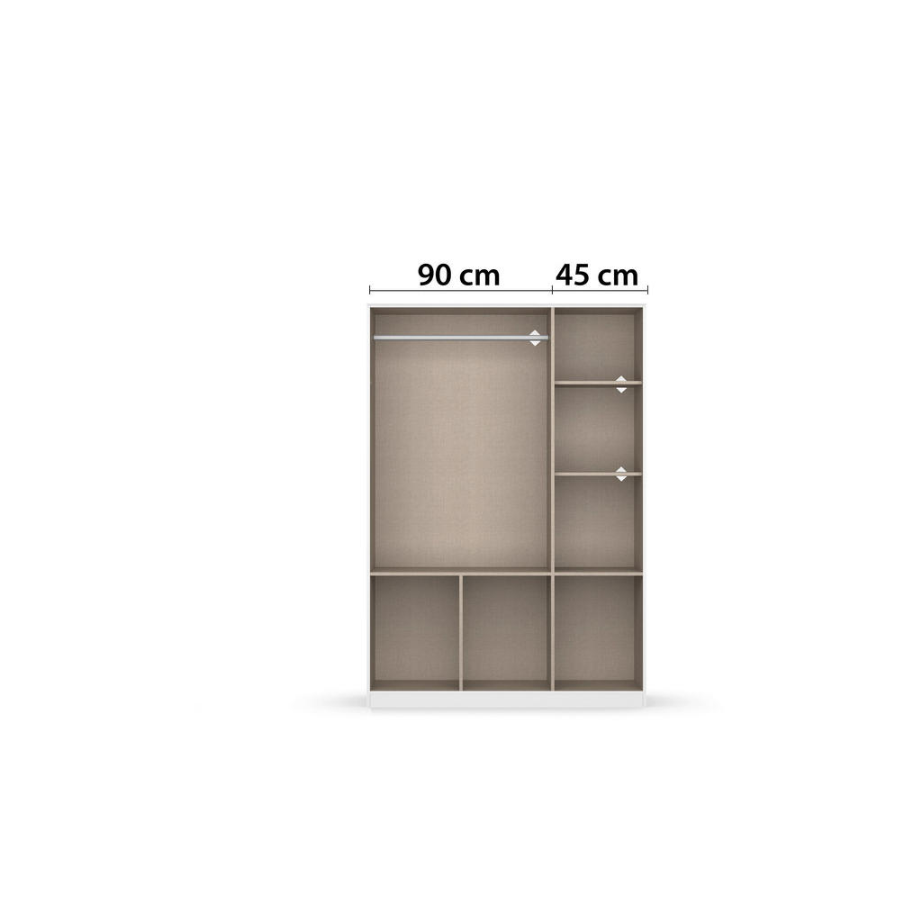 Thumbnail - Xora Drehtürenschrank, Grau, Graphit, Kunststoff, 2 Fächer, 6 Schubladen, 136x197x54 cm, Blauer Engel, RAL Testat, Golde...