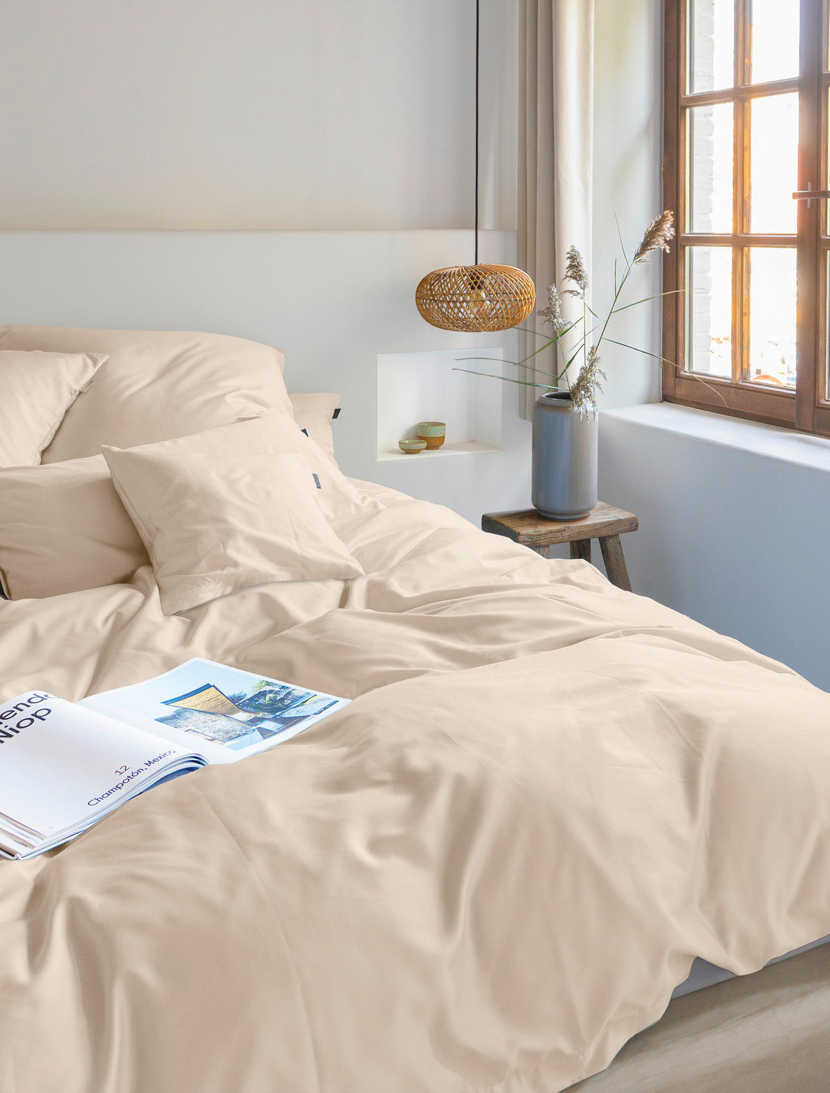 BETTWÄSCHE Makosatin 155/220 cm  - Beige, KONVENTIONELL, Textil (155/220cm) - Irisette