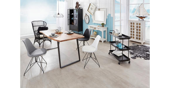 ESSTISCH in Holz, Metall 175/90/76 cm - Schwarz/Akaziefarben, KONVENTIONELL, Holz/Metall (175/90/76cm) - Ambia Home