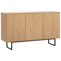 SIDEBOARD  150/90/40 cm  - Eichefarben/Schwarz, Design, Holzwerkstoff/Metall (150/90/40cm) - Modante