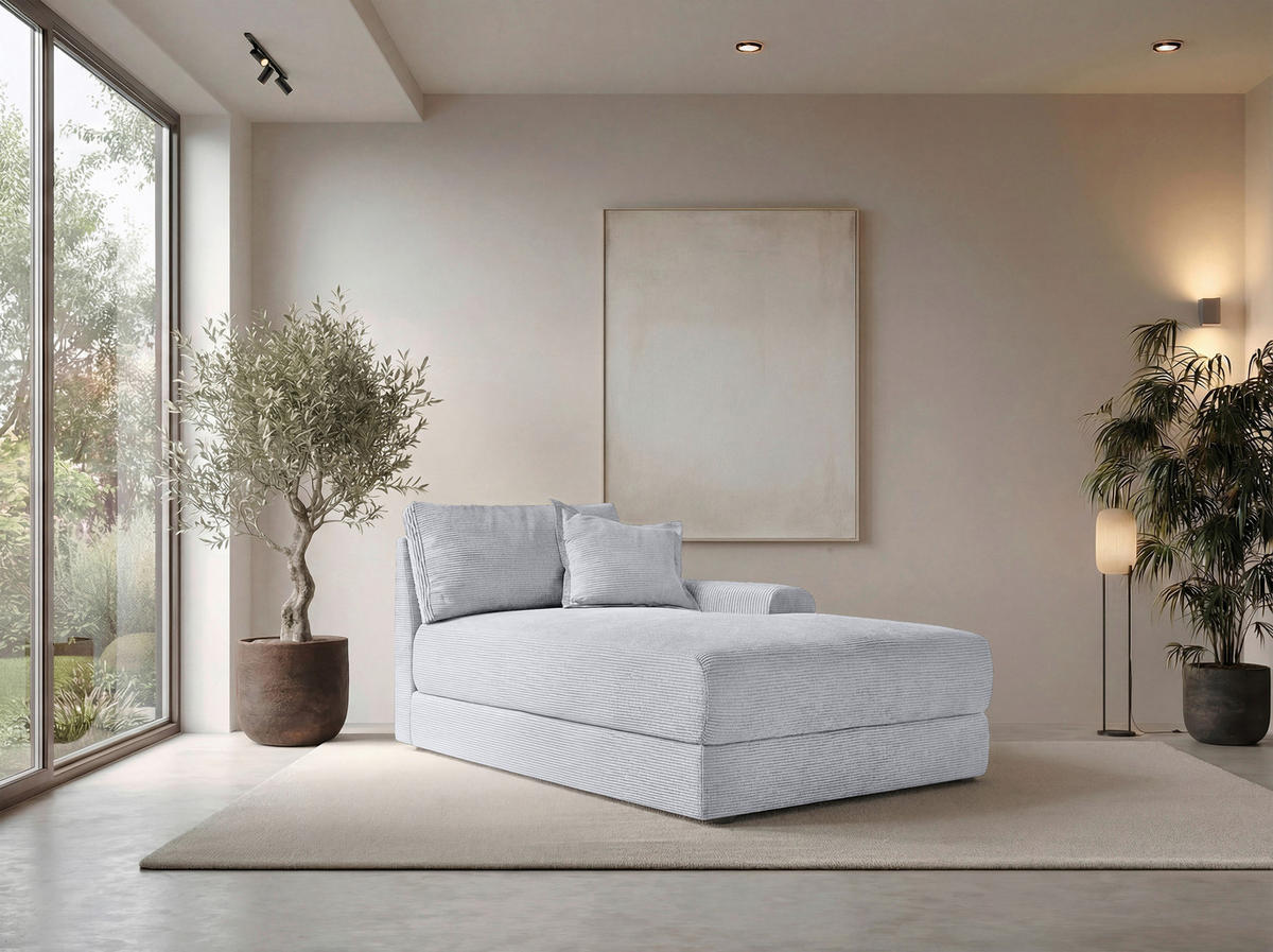BIGSOFA Cord Hellgrau  - Hellgrau/Schwarz, MODERN, Kunststoff/Textil (117/93/190cm) - Carryhome