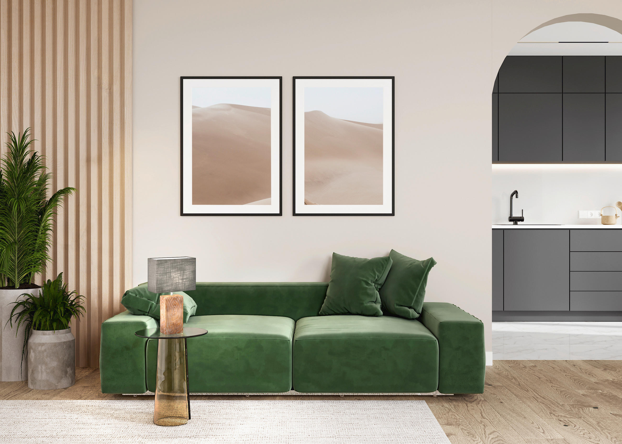 TISCHLEUCHTE Bronco 30/13/50 cm   - Braun/Grau, Design, Keramik/Textil (30/13/50cm) - Fischer & Honsel