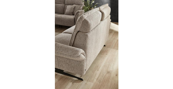 2-SITZER-SOFA Chenille Graubraun - Graubraun/Schwarz, KONVENTIONELL, Textil/Metall (178/106/92cm) - Dieter Knoll
