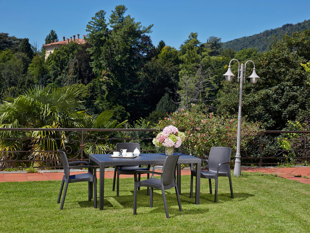 GARTENTISCH 150/90/72 cm Kunststoff Anthrazit rechteckig  - Anthrazit, Konventionell, Kunststoff (150/90/72cm)
