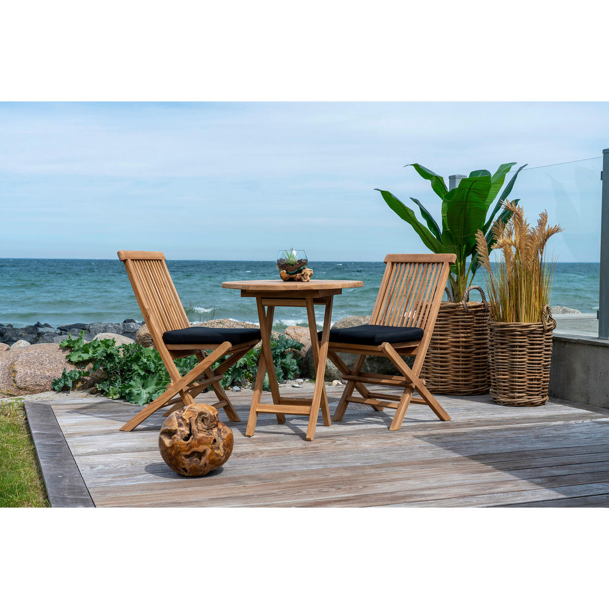 GARTENSTUHL-SET Teakholz Teakfarben  - Teakfarben, MODERN, Holz (46/89/62cm) - Gardenson