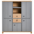 HIGHBOARD Grau, Eiche Artisan  - Graphitfarben/Eiche Artisan, KONVENTIONELL, Holzwerkstoff/Kunststoff (136/149/40cm) - Hom`in