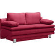 SCHLAFSOFA in Flachgewebe Rot  - Chromfarben/Rot, Design, Textil/Metall (194/96/86cm) - Novel