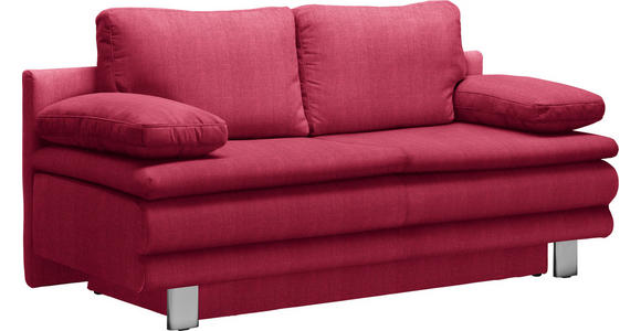 SCHLAFSOFA in Flachgewebe Rot  - Chromfarben/Rot, Design, Textil/Metall (194/96/86cm) - Novel