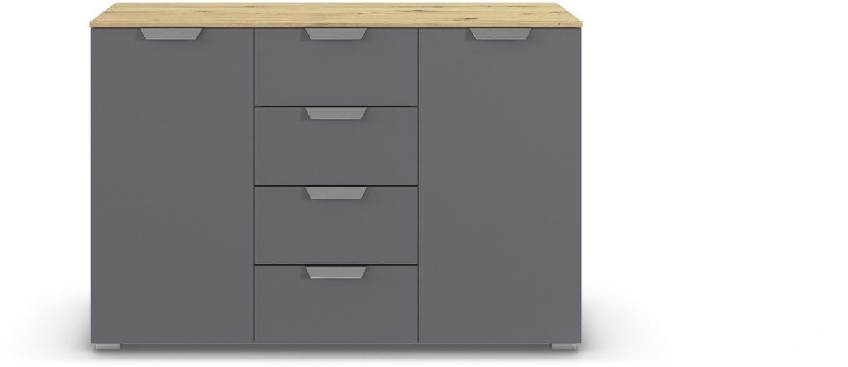 KOMMODE  in 120/81/42 cm  - Chromfarben/Dunkelgrau, Design, Holzwerkstoff/Metall (120/81/42cm) - Carryhome