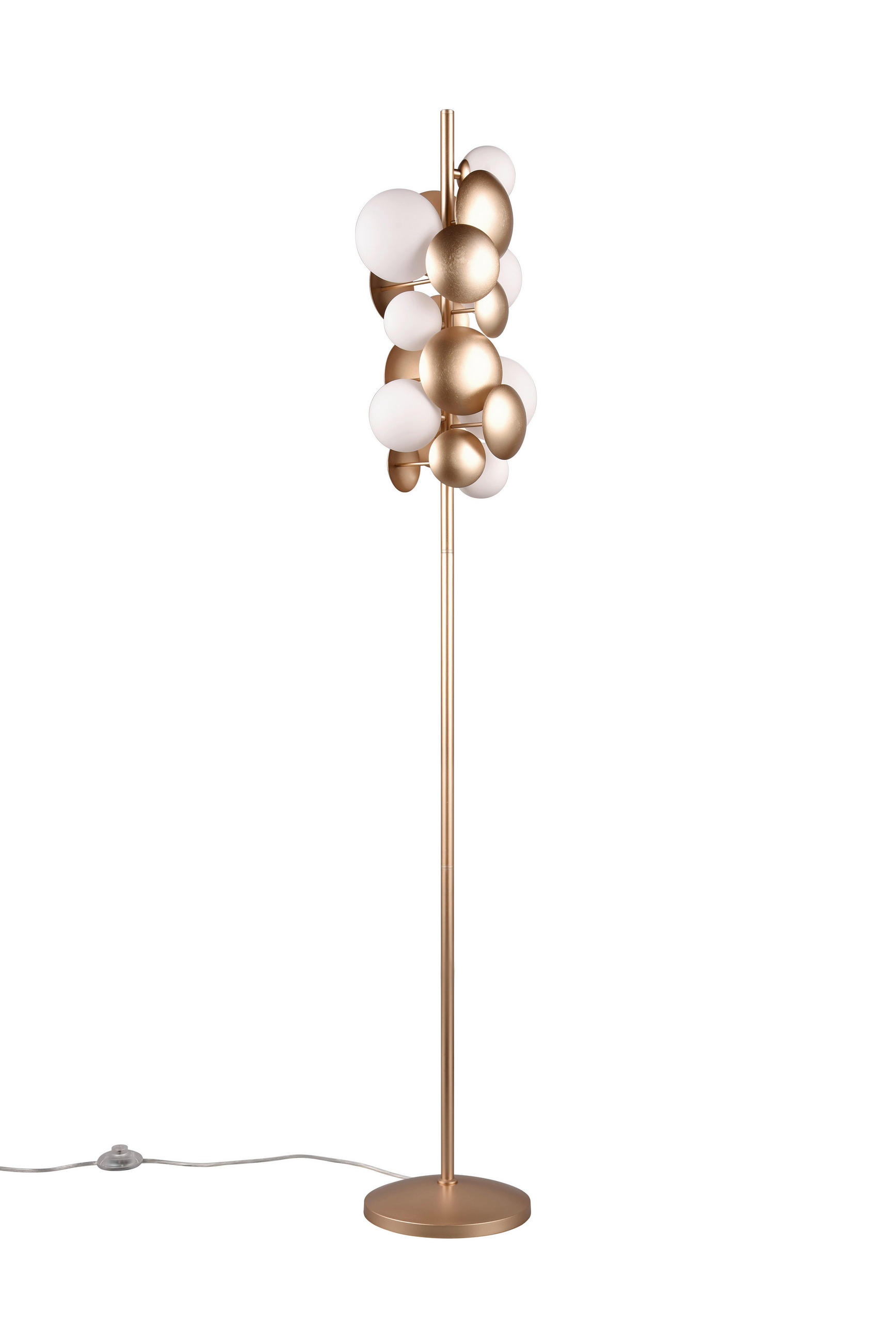 LAMPADAR - alb/auriu, Basics, sticlă/metal (28,5/155,00/25,0cm)