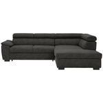 ECKSOFA in Lederlook Anthrazit  - Anthrazit/Schwarz, MODERN, Kunststoff/Textil (263/230cm) - Hom`in