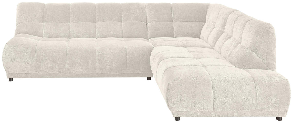 ECKSOFA ITALIA Creme Chenille  - Creme/Schwarz, MODERN, Kunststoff/Textil (284/250cm) - Livetastic