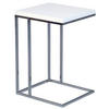 BEISTELLTISCH 43/38/62,5 cm Weiß, Chromfarben rechteckig  - Chromfarben/Weiß, Design, Metall (43/38/62,5cm)