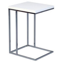 BEISTELLTISCH 43/38/62,5 cm Weiß, Chromfarben rechteckig  - Chromfarben/Weiß, Design, Metall (43/38/62,5cm)