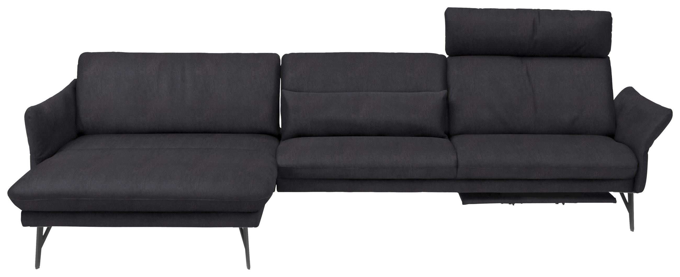 ECKSOFA Anthrazit Lederlook  - Anthrazit, Design, Textil/Metall (174/330cm) - Himolla
