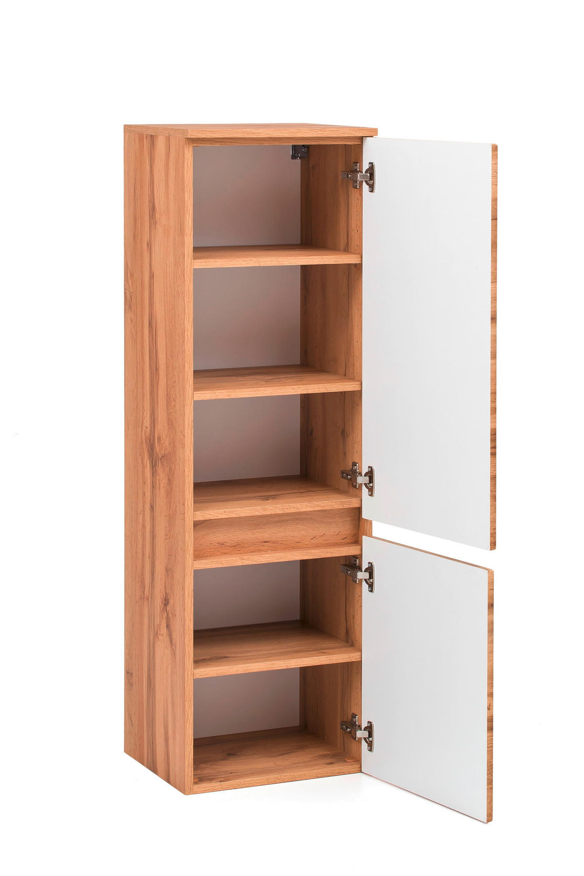 MIDISCHRANK 40/130/35 cm  - Eiche Wotan/Silberfarben, Natur, Holzwerkstoff/Kunststoff (40/130/35cm) - Xora
