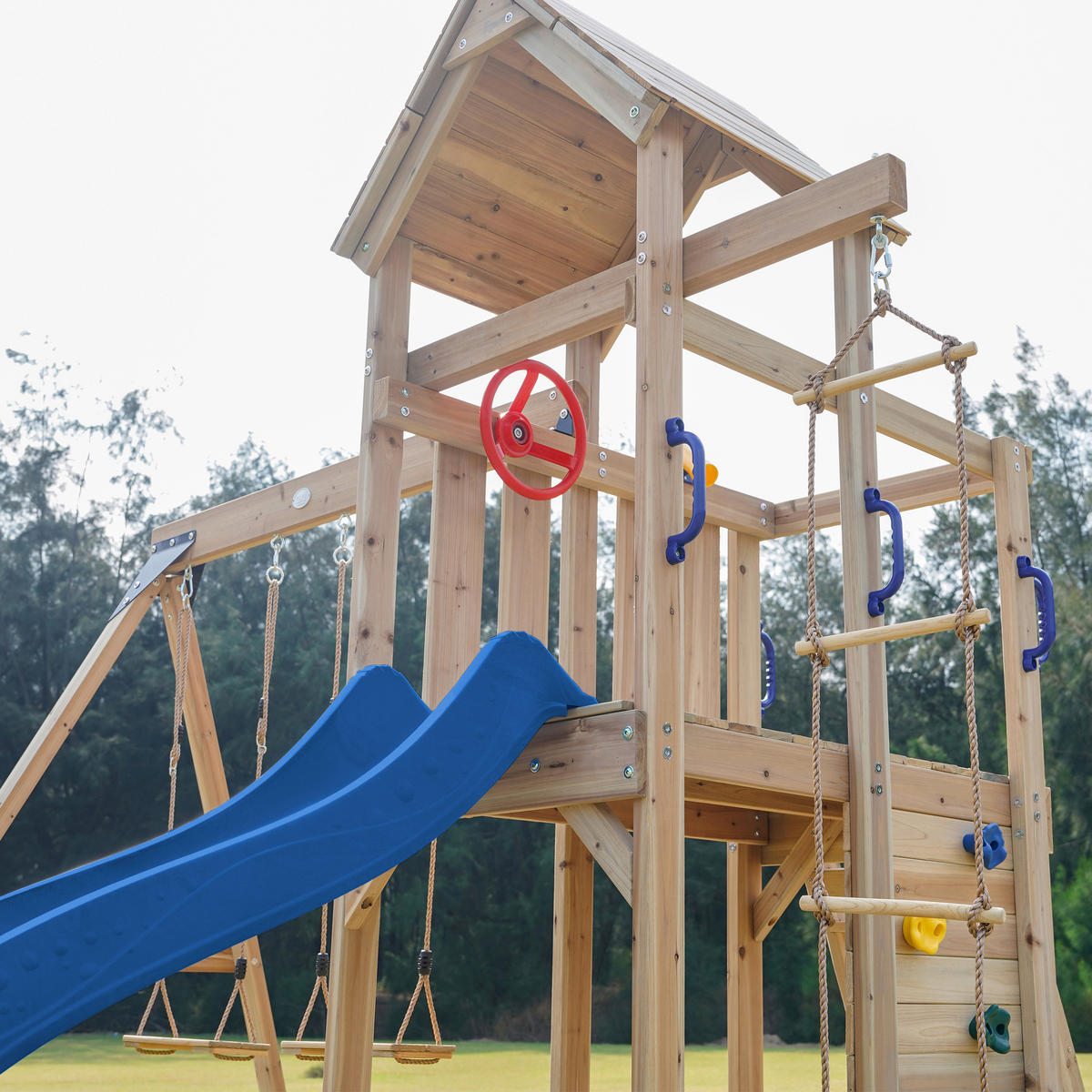 SPIELTURM 342/267/375 cm  - Blau, KONVENTIONELL, Holz/Kunststoff (342/267/375cm) - Ambia Garden
