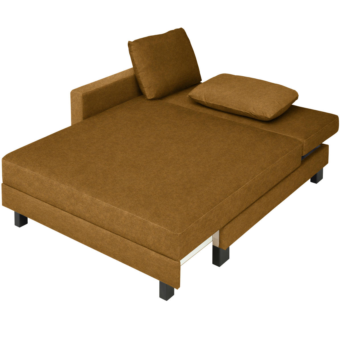 LIEGE  in Velours Messingfarben  - Eiche dunkel/Messingfarben, MODERN, Holz/Textil (137/72/155cm) - Joka