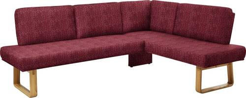 ECKBANK 240/174 cm  in Rot, Eichefarben  - Eichefarben/Rot, Design, Holz/Textil (240/174cm) - Dieter Knoll